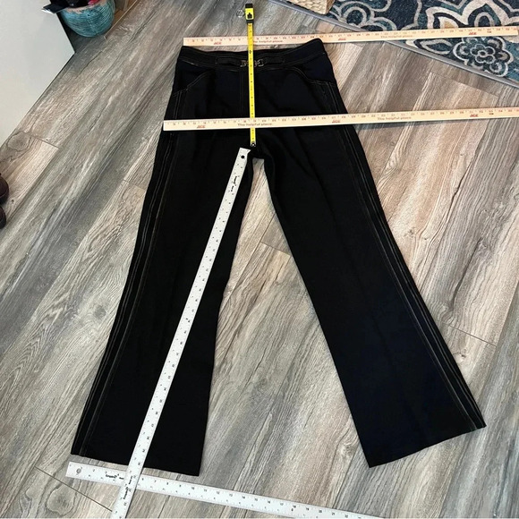 RADZOLI Wide Leg Black Trousers Top Stitch Leather-like Trim Accents Size 8 NWT - Picture 10 of 13